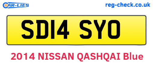 SD14SYO are the vehicle registration plates.