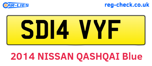 SD14VYF are the vehicle registration plates.