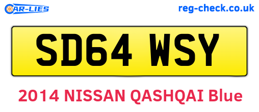 SD64WSY are the vehicle registration plates.