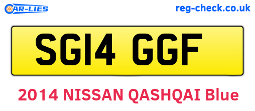 SG14GGF are the vehicle registration plates.
