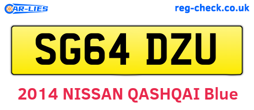 SG64DZU are the vehicle registration plates.