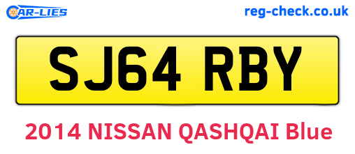 SJ64RBY are the vehicle registration plates.