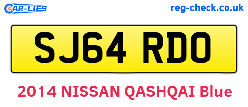 SJ64RDO are the vehicle registration plates.