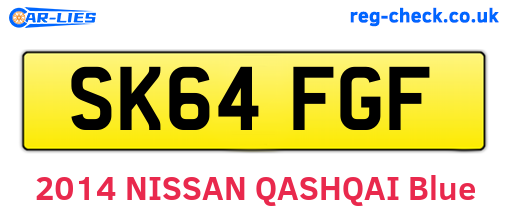 SK64FGF are the vehicle registration plates.