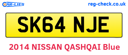 SK64NJE are the vehicle registration plates.