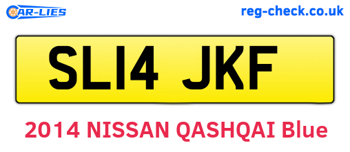 SL14JKF are the vehicle registration plates.