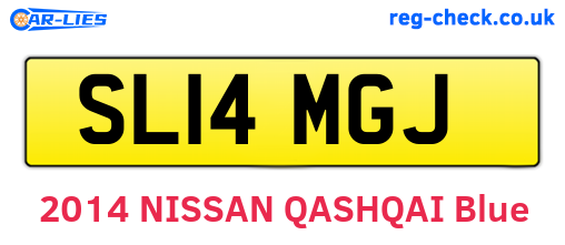 SL14MGJ are the vehicle registration plates.