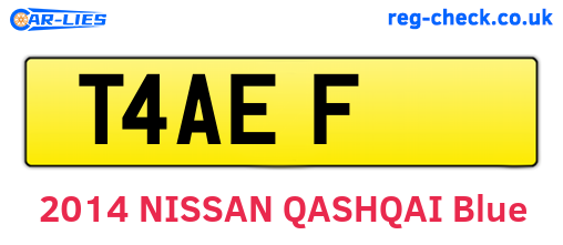 T4AEF are the vehicle registration plates.