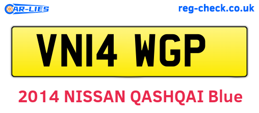 VN14WGP are the vehicle registration plates.