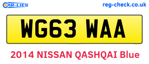 WG63WAA are the vehicle registration plates.
