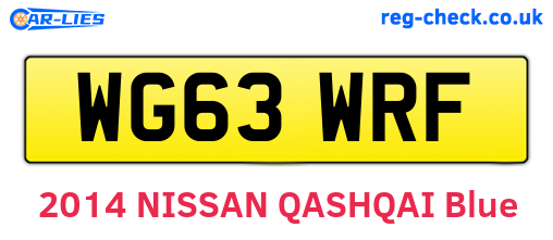 WG63WRF are the vehicle registration plates.
