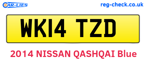 WK14TZD are the vehicle registration plates.
