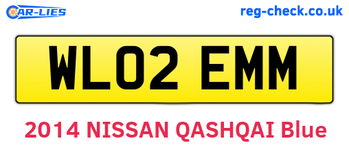 WL02EMM are the vehicle registration plates.