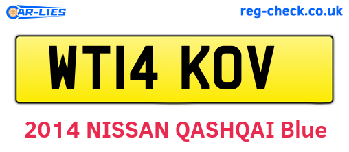 WT14KOV are the vehicle registration plates.