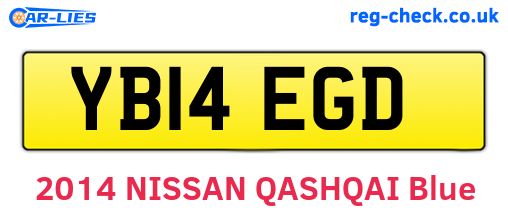 YB14EGD are the vehicle registration plates.