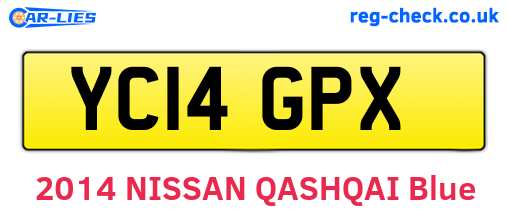 YC14GPX are the vehicle registration plates.