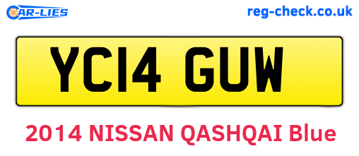YC14GUW are the vehicle registration plates.