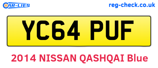 YC64PUF are the vehicle registration plates.