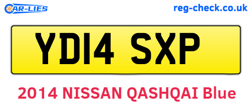 YD14SXP are the vehicle registration plates.