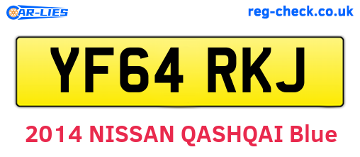 YF64RKJ are the vehicle registration plates.