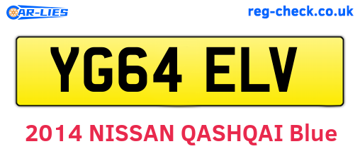 YG64ELV are the vehicle registration plates.