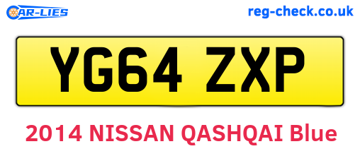 YG64ZXP are the vehicle registration plates.