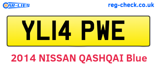 YL14PWE are the vehicle registration plates.