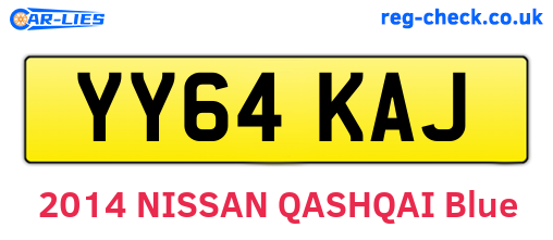 YY64KAJ are the vehicle registration plates.
