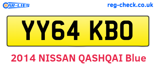 YY64KBO are the vehicle registration plates.