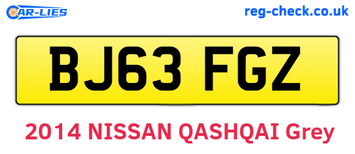 BJ63FGZ are the vehicle registration plates.