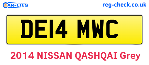 DE14MWC are the vehicle registration plates.
