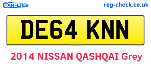 DE64KNN are the vehicle registration plates.
