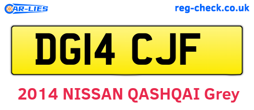 DG14CJF are the vehicle registration plates.