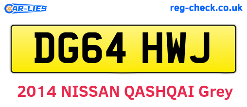 DG64HWJ are the vehicle registration plates.