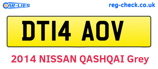 DT14AOV are the vehicle registration plates.