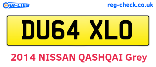 DU64XLO are the vehicle registration plates.