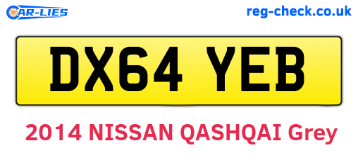 DX64YEB are the vehicle registration plates.