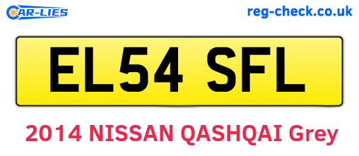 EL54SFL are the vehicle registration plates.