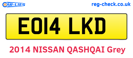 EO14LKD are the vehicle registration plates.