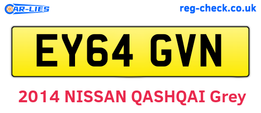 EY64GVN are the vehicle registration plates.