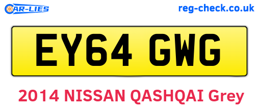 EY64GWG are the vehicle registration plates.
