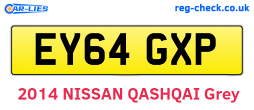 EY64GXP are the vehicle registration plates.