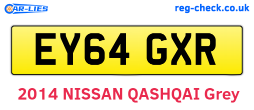 EY64GXR are the vehicle registration plates.