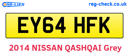EY64HFK are the vehicle registration plates.