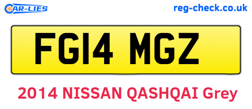 FG14MGZ are the vehicle registration plates.