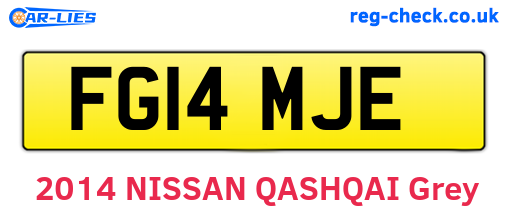 FG14MJE are the vehicle registration plates.