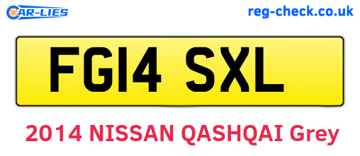 FG14SXL are the vehicle registration plates.