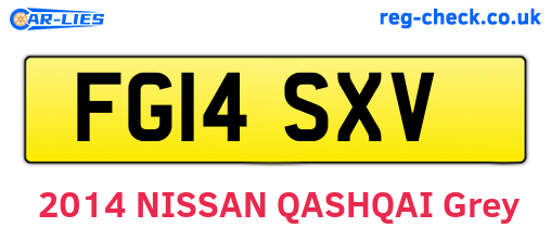 FG14SXV are the vehicle registration plates.