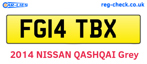 FG14TBX are the vehicle registration plates.