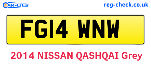 FG14WNW are the vehicle registration plates.